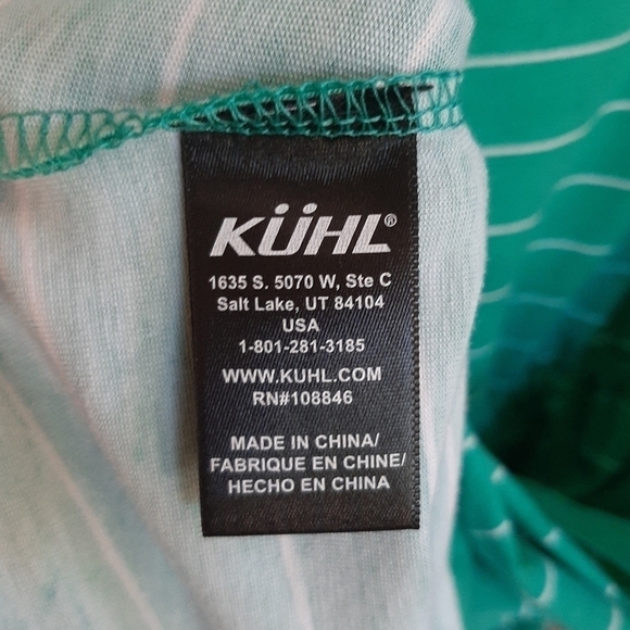 Kuhl Large Kyra Striped Jersey Knit Mini Dress Aqua Green Tank Athleisure - Picture 5 of 6